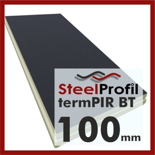 termPIR BT 100 mm poliuretan z papą bitumem na dachy płaskie 10cm 1200x600 — płyta pir