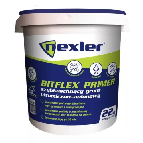 Nexler BITFLEX Primer szybkoschnący 22kg — grunt bitumiczno-anionowy
